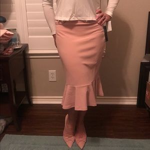 3/$25!!  NWT NYCC pencil skirt with flare ruffle hem and pearl button accent